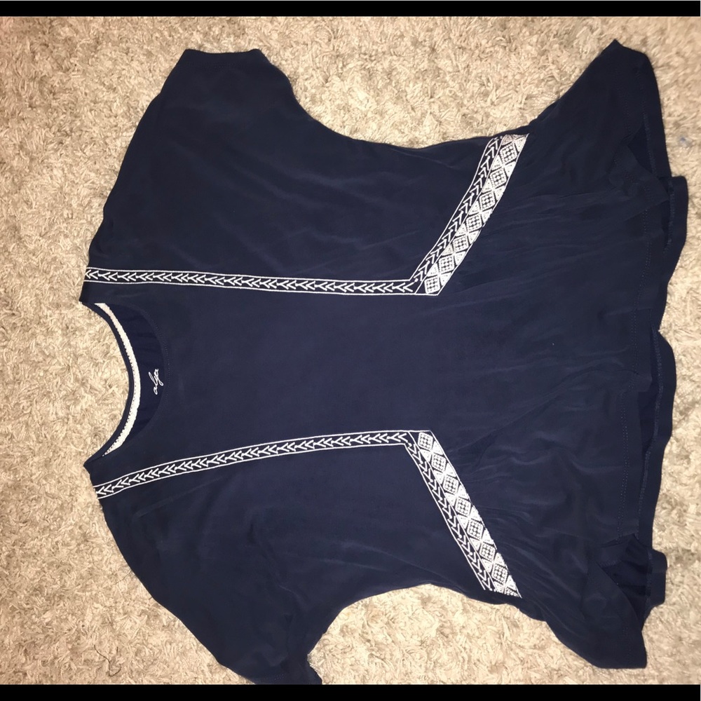 Blue flattering shirt